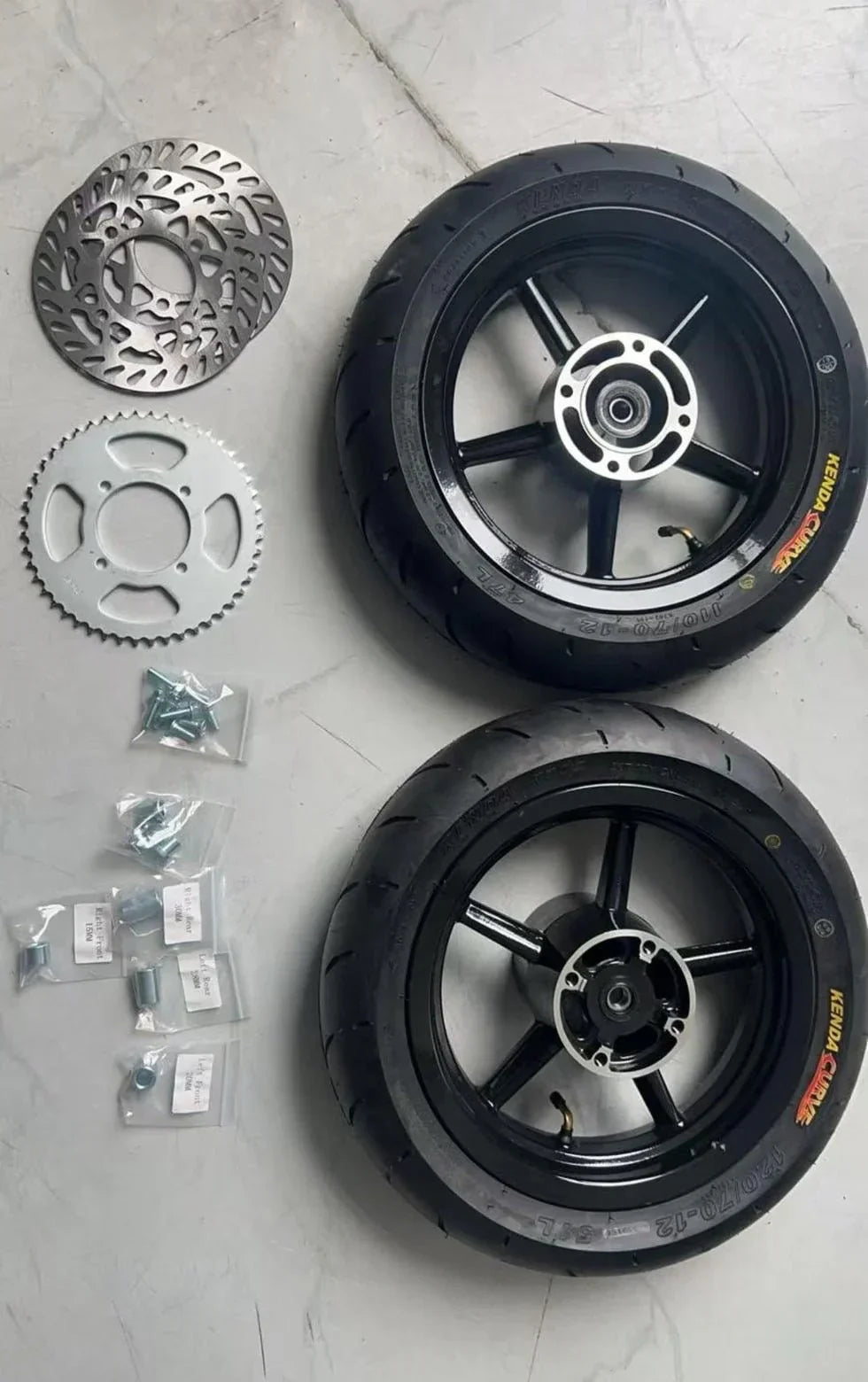 Black Tuttio/Yozma 12" Supermoto Wheelset