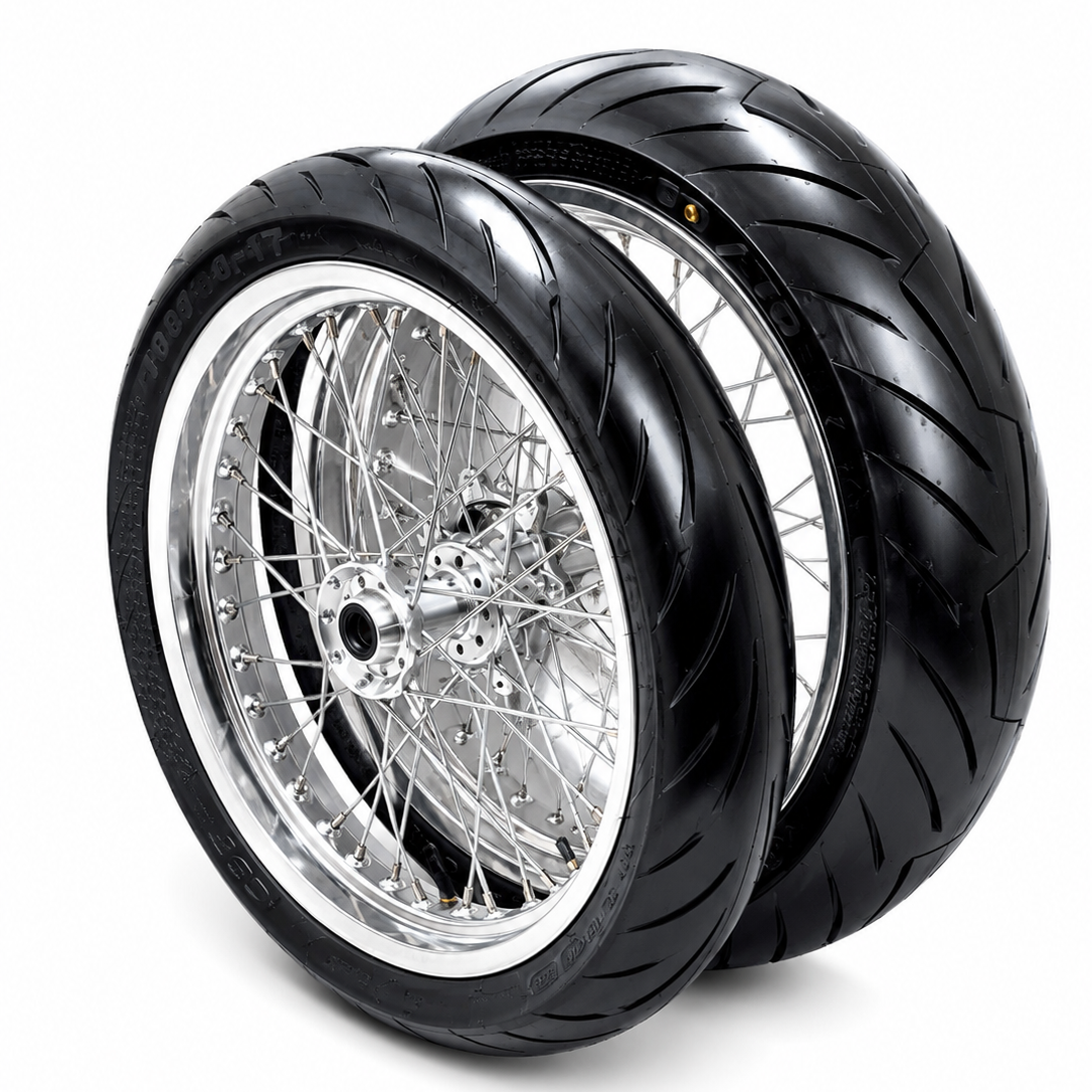 Chrome Ultra Bee 17" Supermoto Wheelset
